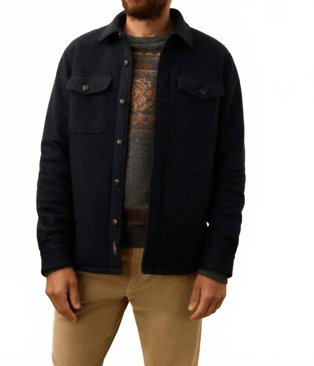 NEW FAHERTY range fleece lined jacket in navy shadow twill